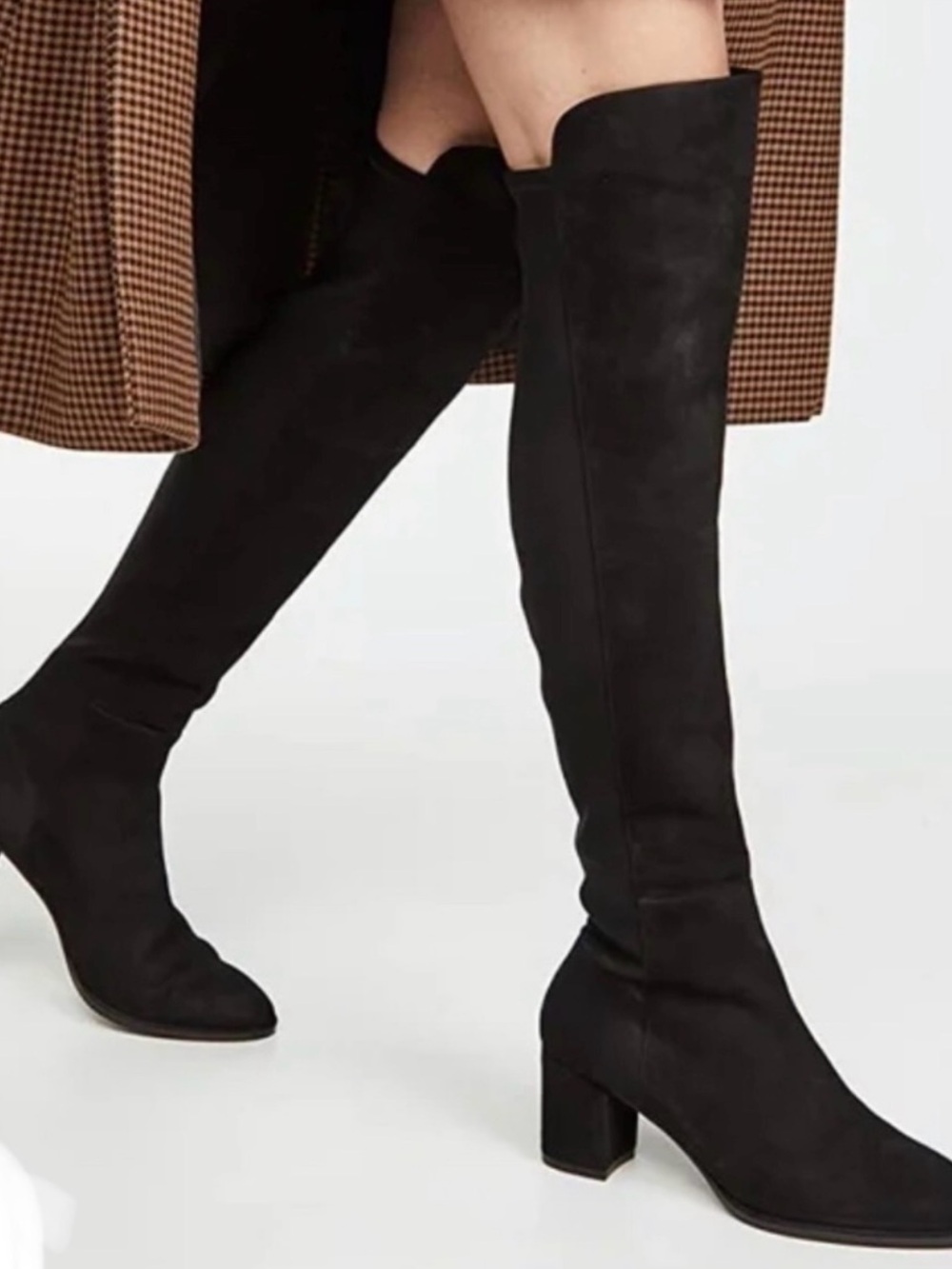Women's Black Over the Knee-High Block Heel Boots by Stuart Weitzman
